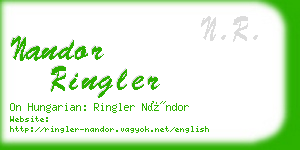 nandor ringler business card